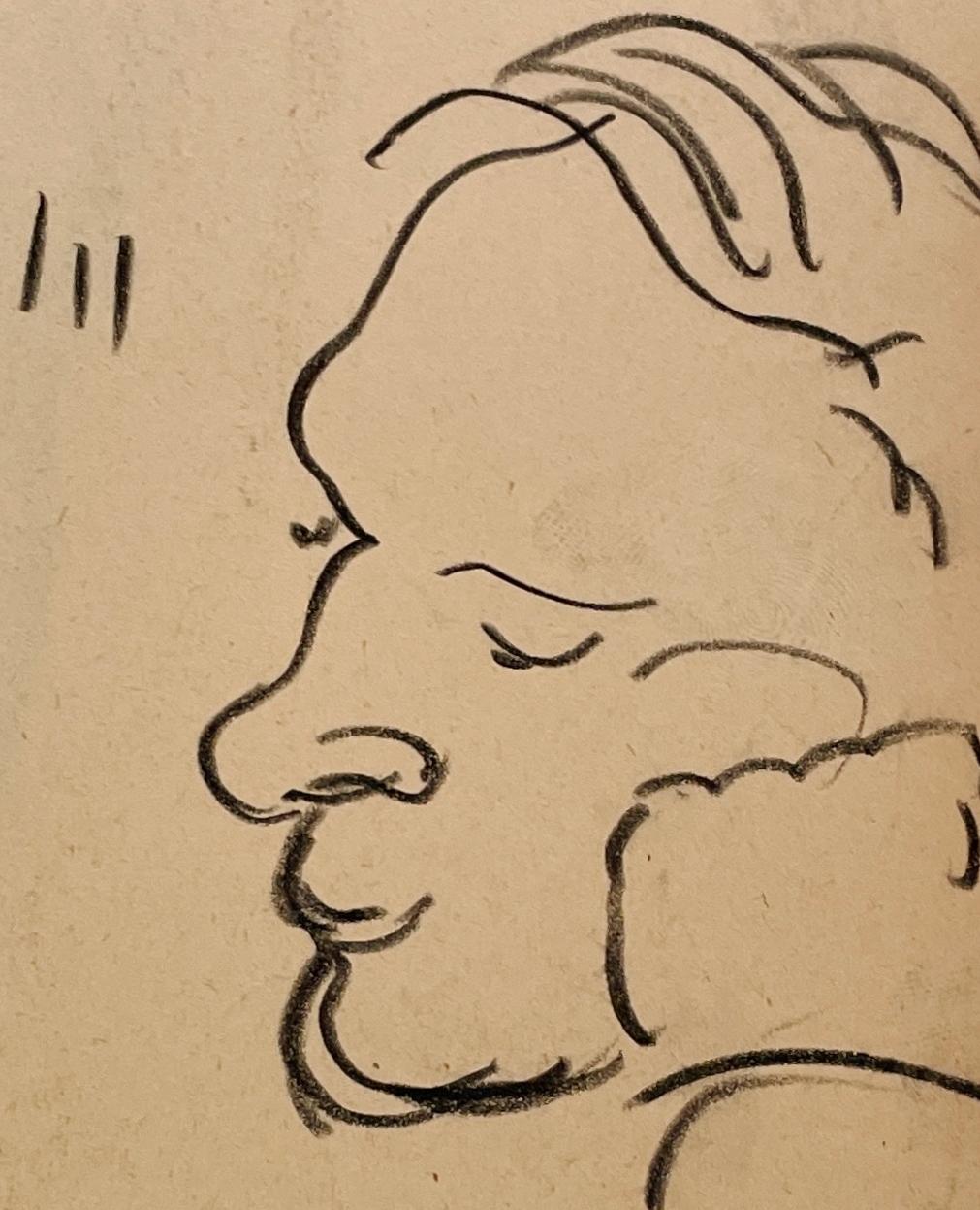 A Charming, 1930s Portrait Study of a Young Man Lost in Thought - 