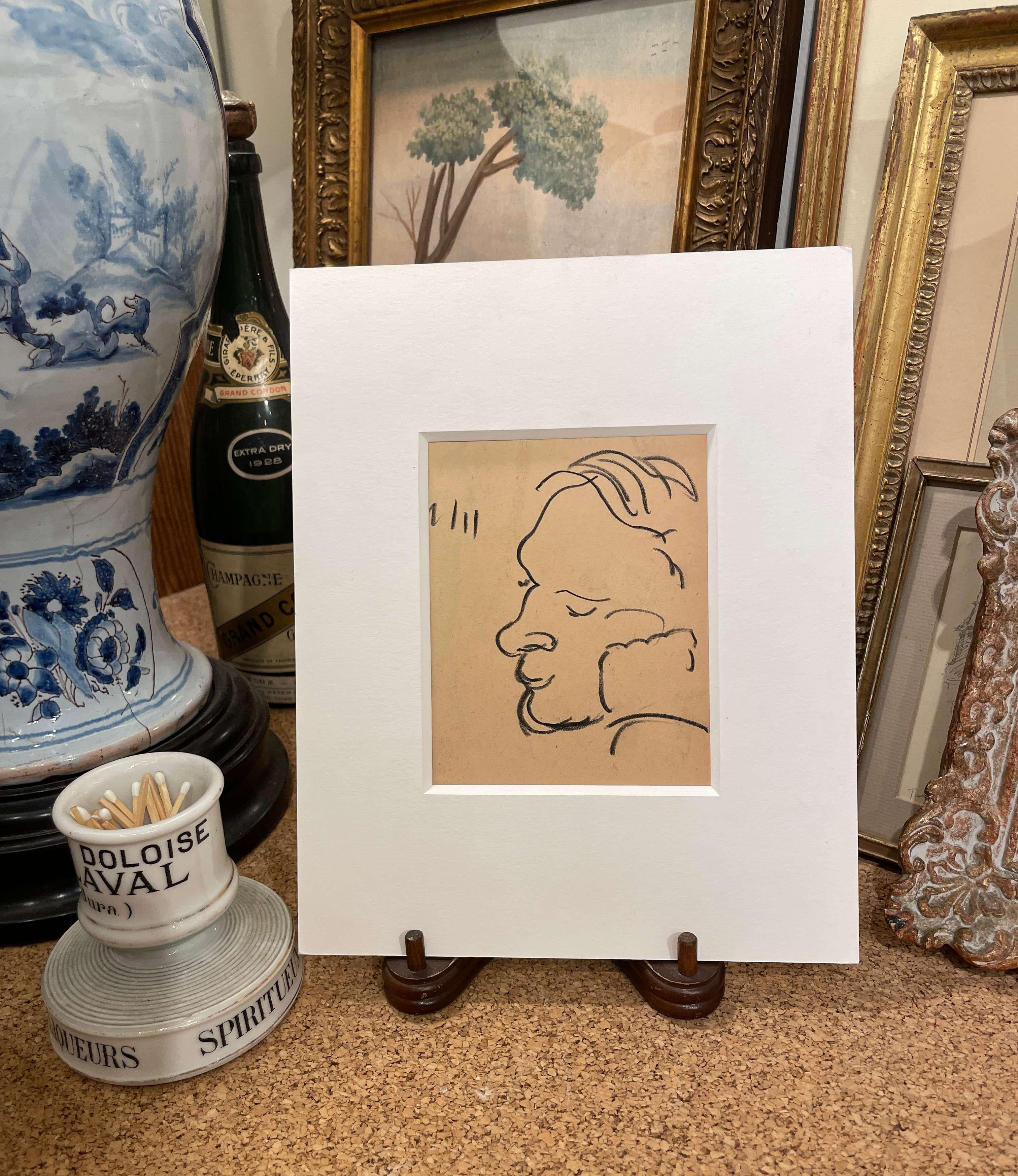 A Charming, 1930s Portrait Study of a Young Man Lost in Thought - 