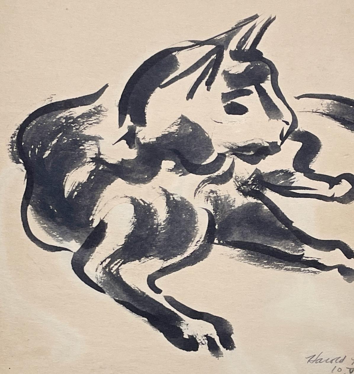 Un ravissant dessin à l'encre des années 1950 représentant un chat au repos, réalisé par Harold Haydon (1909-1994), célèbre artiste moderne de Chicago.  

Dimensions de l'œuvre : 8