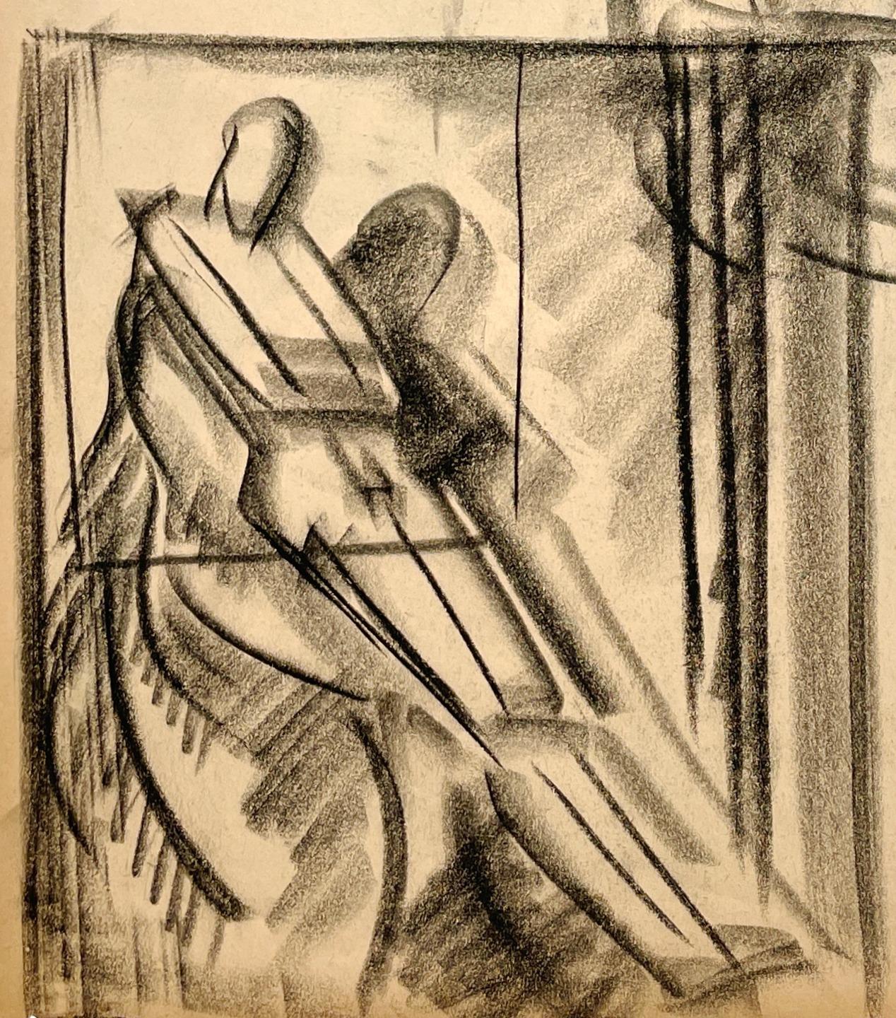 Dessin d'étude de figure académique moderne des années 1930, modèle masculin assis en vente 4