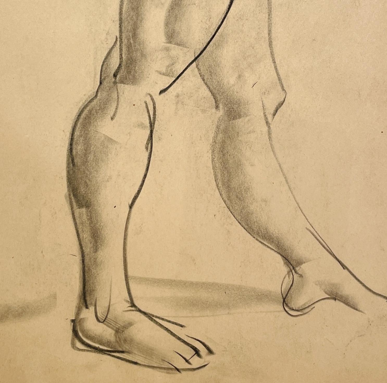 Dibujo de estudio anatómico de un modelo masculino, moderno y académico de los años 30 en venta 1