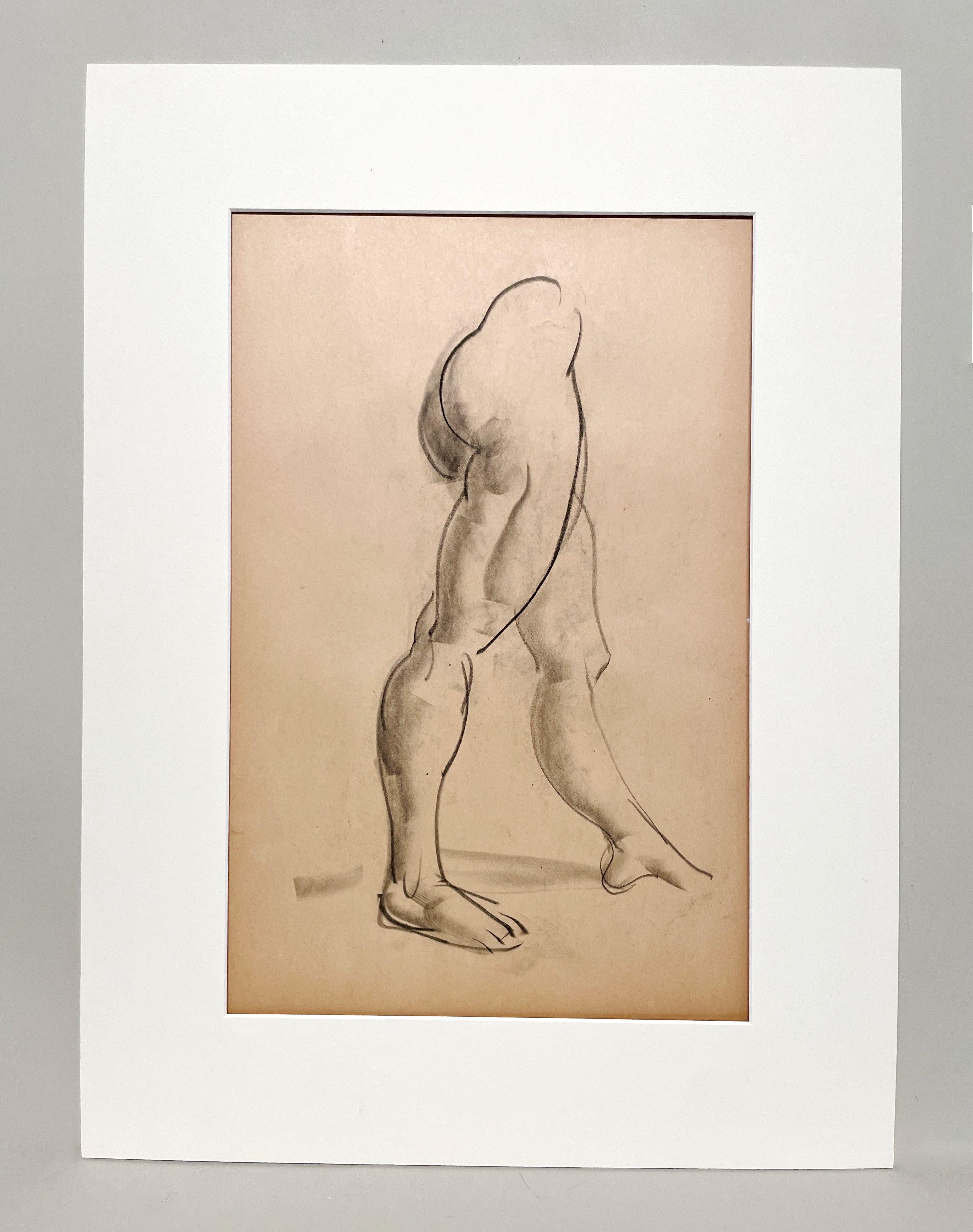 Dibujo de estudio anatómico de un modelo masculino, moderno y académico de los años 30 - Art de Harold Haydon
