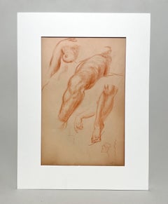 A Fine, Modern 1930s Academic Anatomical Figure Study Drawing, Female Model