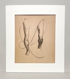 A Fine, Modern 1930s Academic Anatomical Figure Study Drawing (Study, Male Legs)
