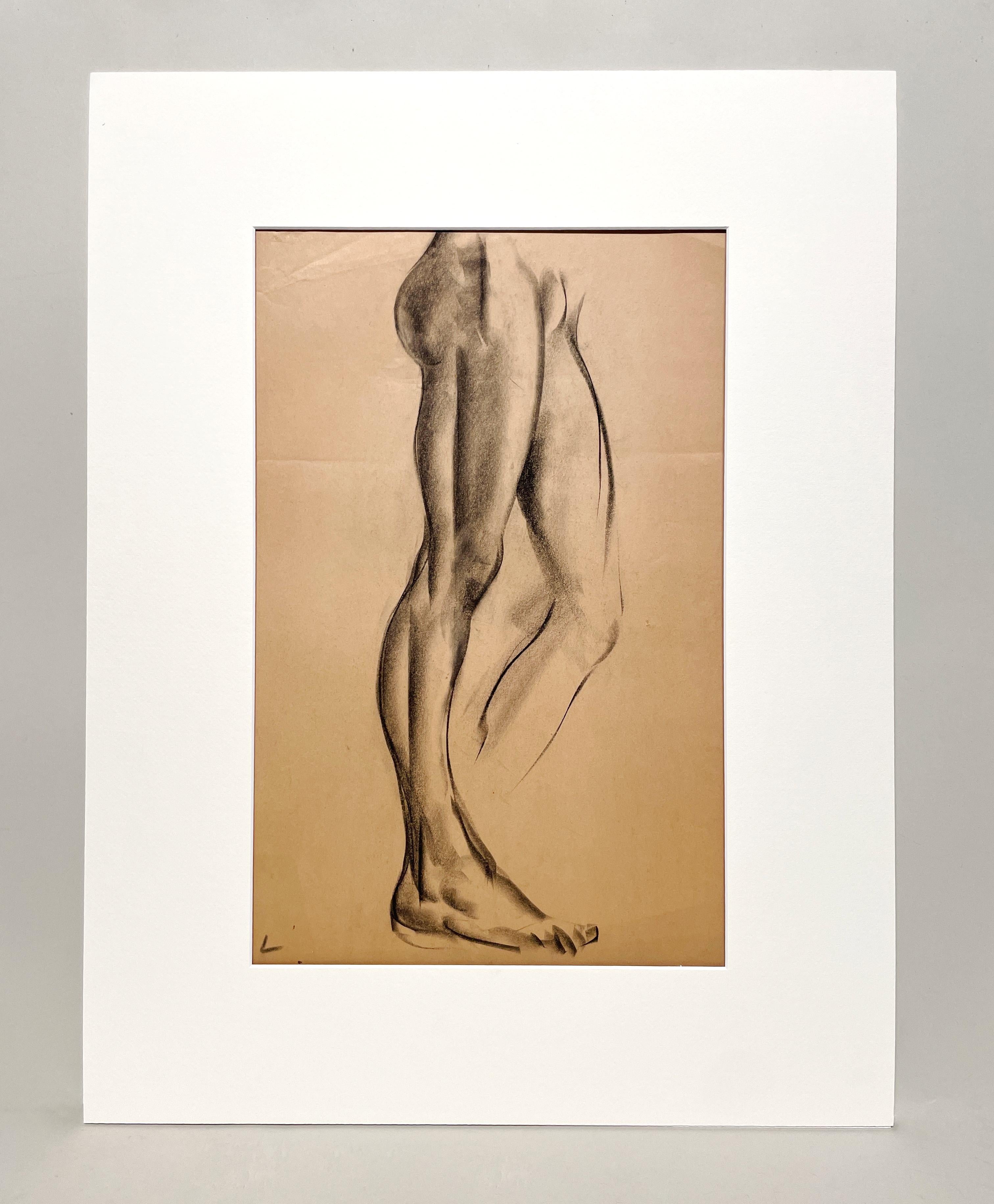 Dibujo de estudio anatómico de un modelo masculino, moderno y académico de los años 30 - Art de Harold Haydon