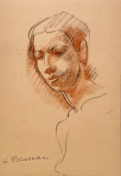 A Fine 1946 Modern Portrait Figure Study of a Handsome Young Male Model / Artist