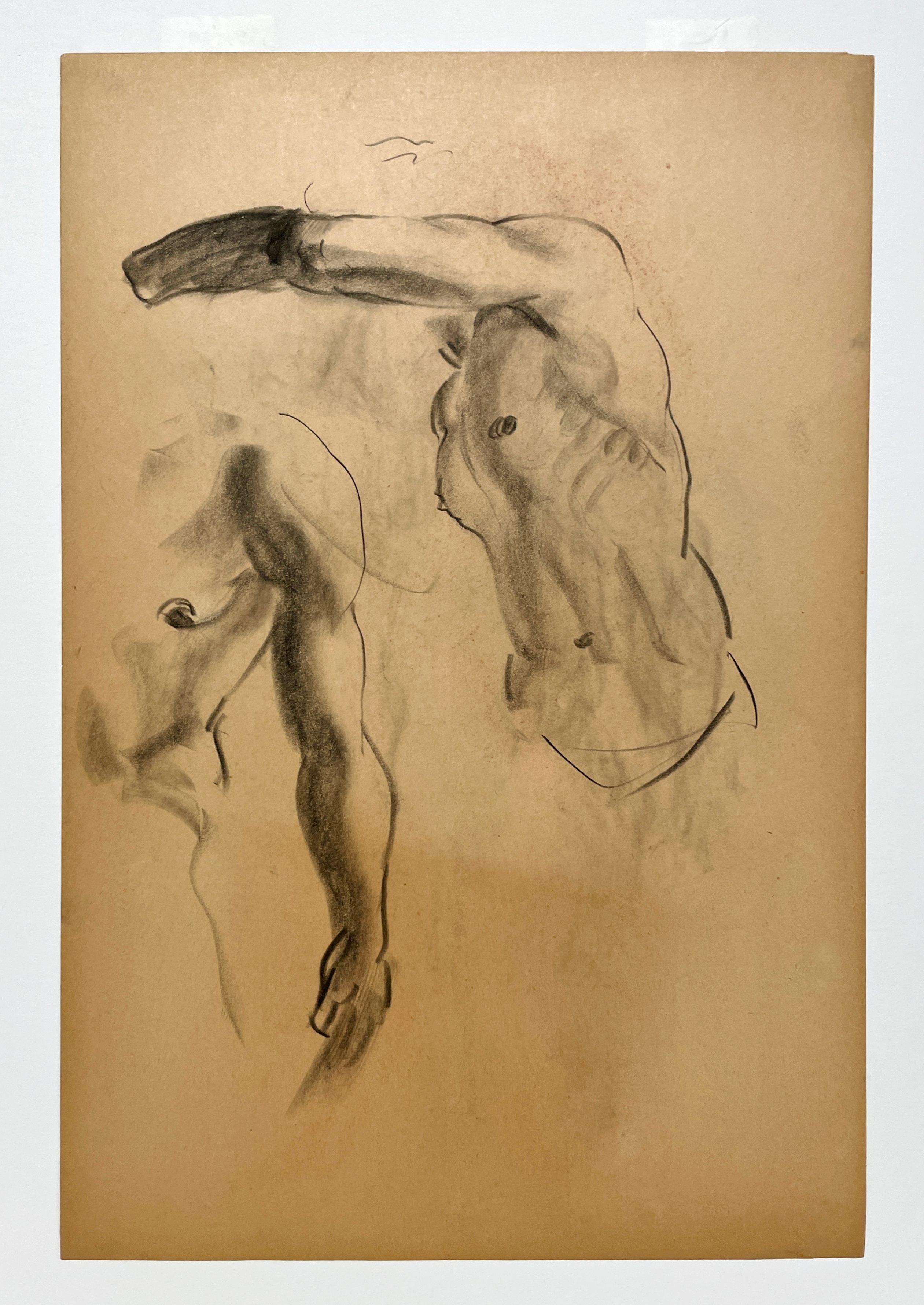 Dibujo de estudio anatómico de un modelo masculino, moderno y académico de los años 30 en venta 3