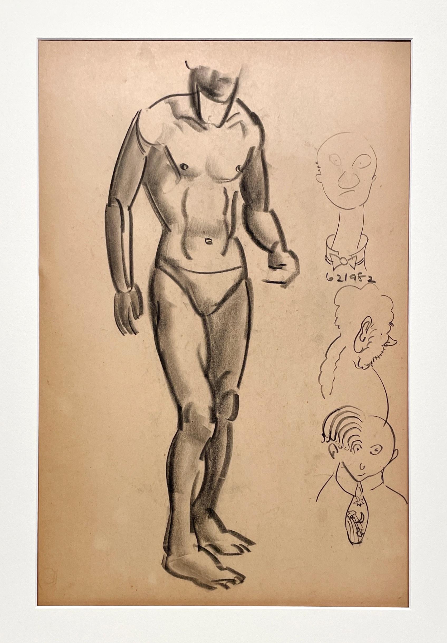Dibujo de estudio anatómico de un modelo masculino, moderno y académico de los años 30 en venta 2
