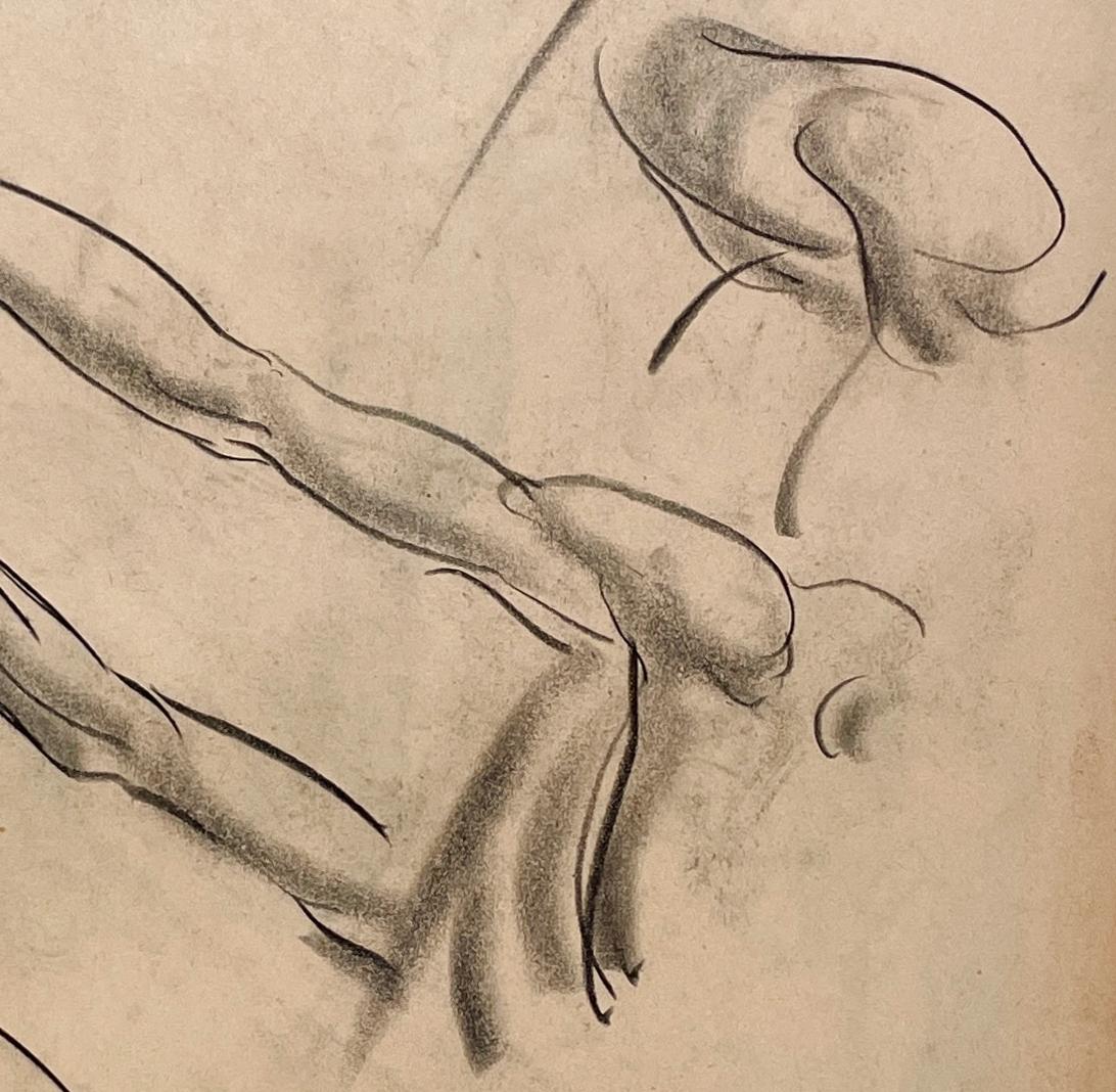 Dessin d'étude anatomique d'une belle figure académique moderne des années 1930 (Modèle masculin, bras) en vente 1