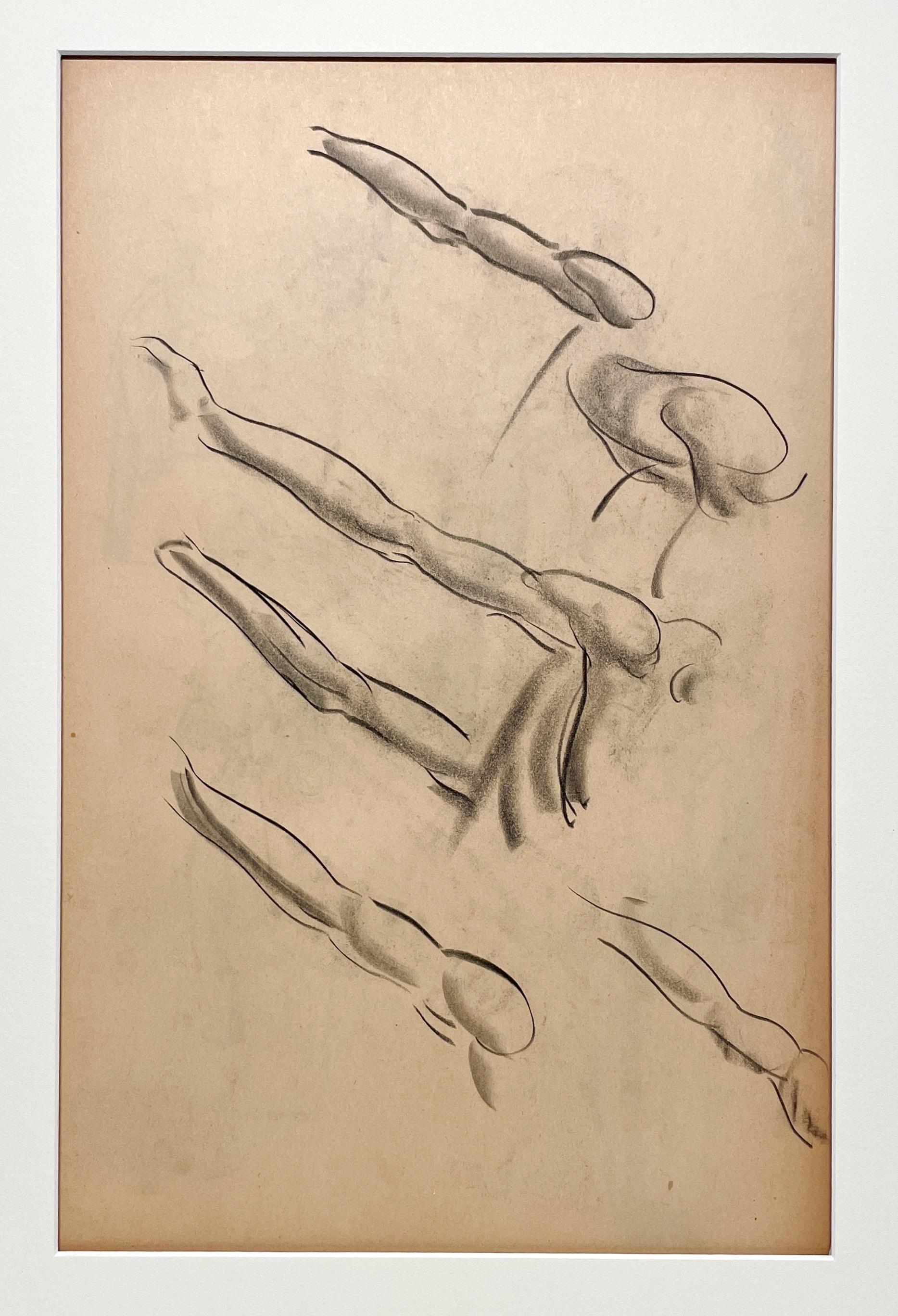 Dessin d'étude anatomique d'une belle figure académique moderne des années 1930 (Modèle masculin, bras) - Modernisme américain Art par Harold Haydon