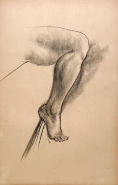 Belle étude anatomique moderne des années 1930 (jambe, genou et pied féminins)