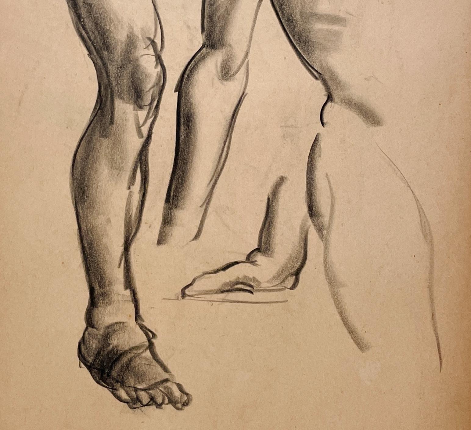 Dibujo de estudio anatómico de un modelo masculino, moderno y académico de los años 30 en venta 2