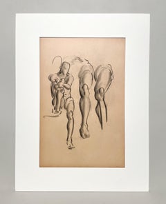 Eine schöne, moderne akademische anatomische Figurenstudie eines männlichen Aktmodells aus den 1930er Jahren