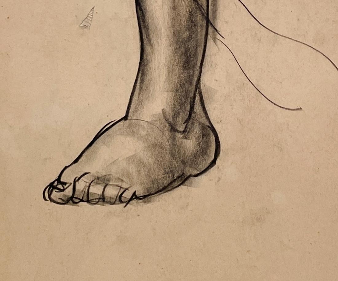 Un raffinato e moderno studio di figura anatomica accademica degli anni '30 (gambe e gambe femminili) - Figurative Art Beige di Harold Haydon