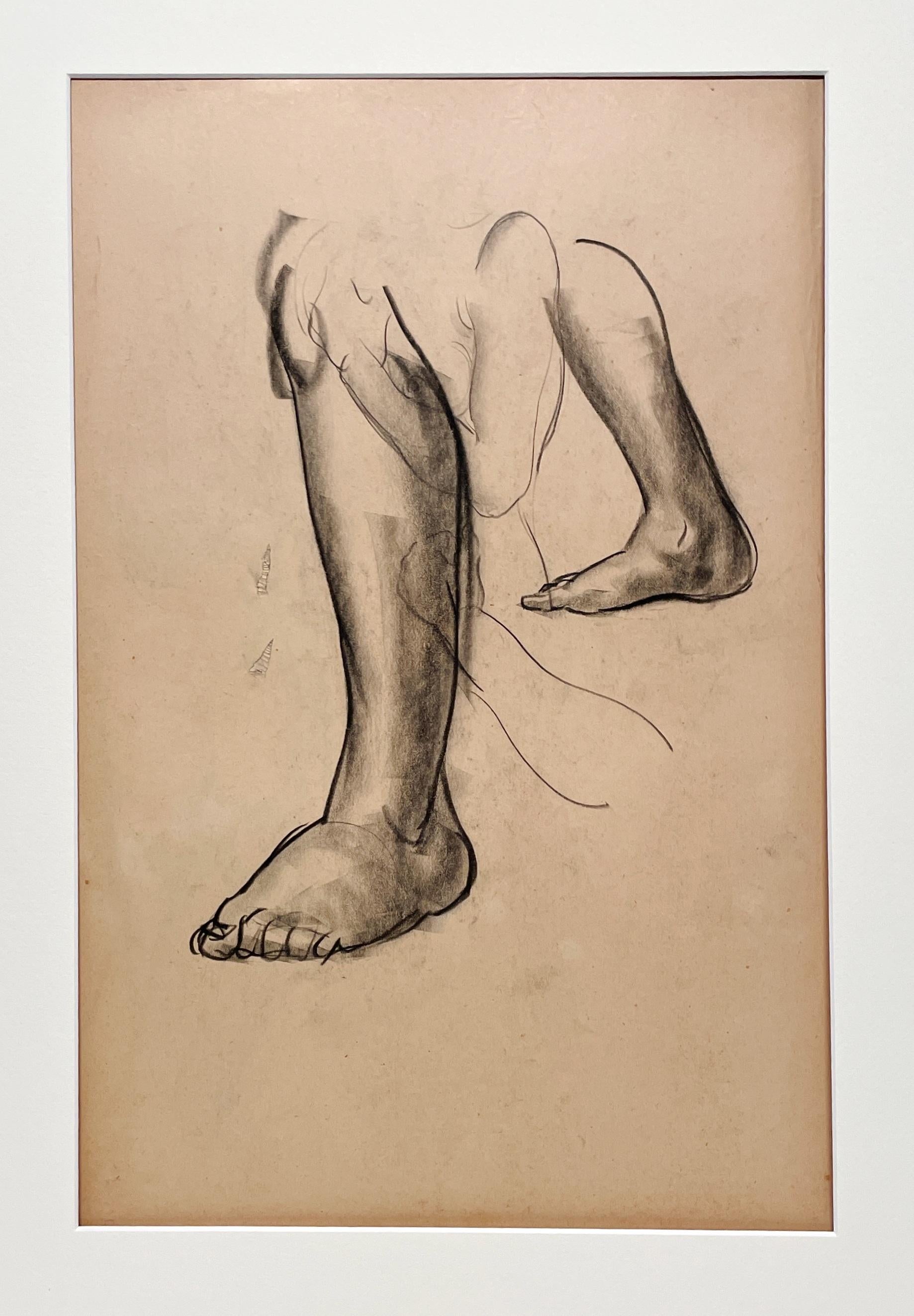 Un raffinato e moderno studio di figura anatomica accademica degli anni '30 (gambe e gambe femminili) - Art American Modern di Harold Haydon