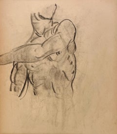 Eine schöne, moderne akademische anatomische Figurenstudie aus den 1930er Jahren (Stehendes Männchen, Torso)