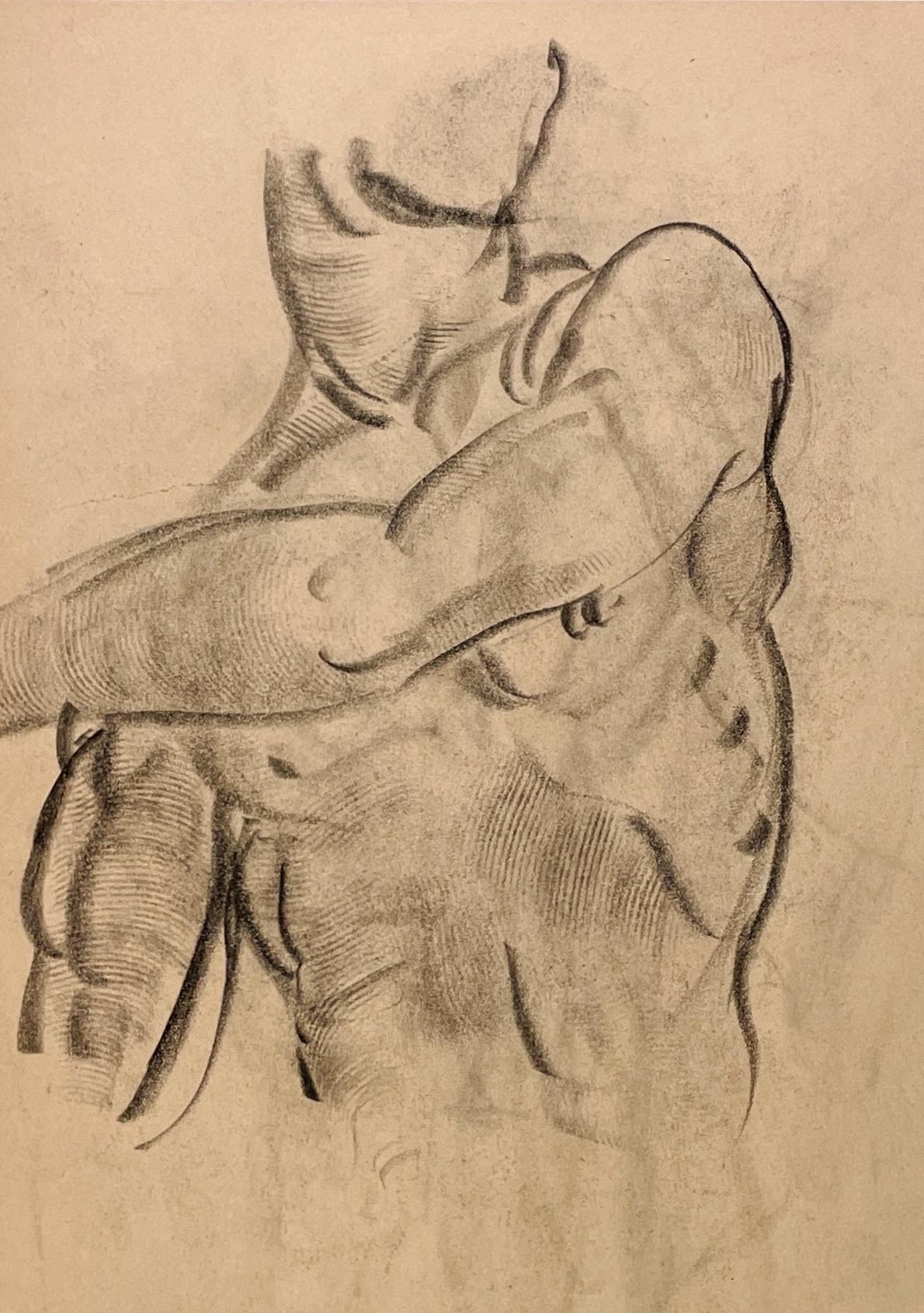 Fino estudio anatómico académico moderno de los años 30 (hombre de pie, torso) en venta 2