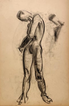 Eine schöne, moderne akademische anatomische Figurenstudie aus den 1930er Jahren (stehendes männliches Aktmodell)