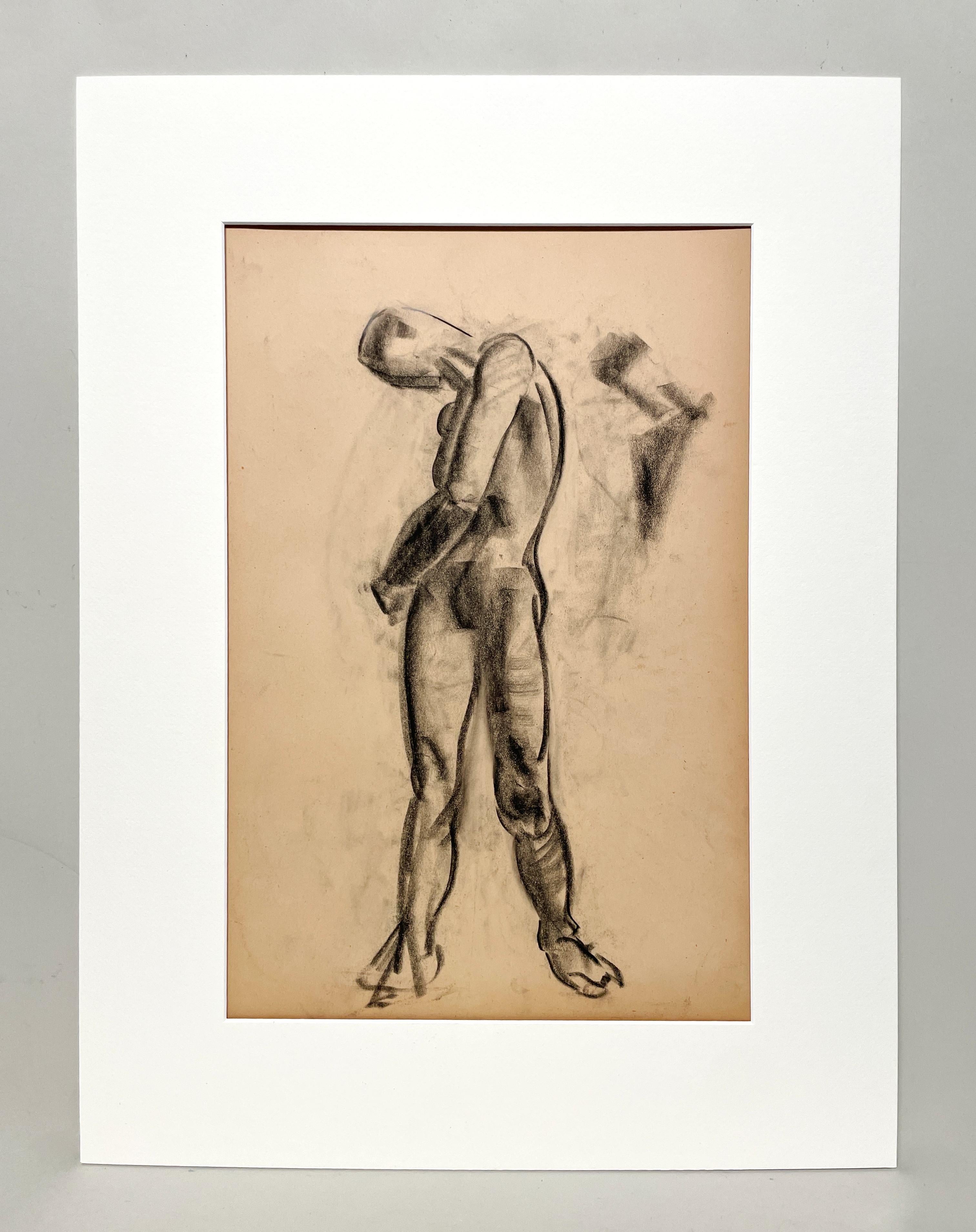 Belle étude anatomique moderne des années 1930 (Modèle No No debout) - Art de Harold Haydon