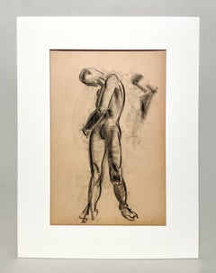 Un raffinato e moderno studio di figura anatomica accademica degli anni '30 (modello di nudo maschile in piedi)