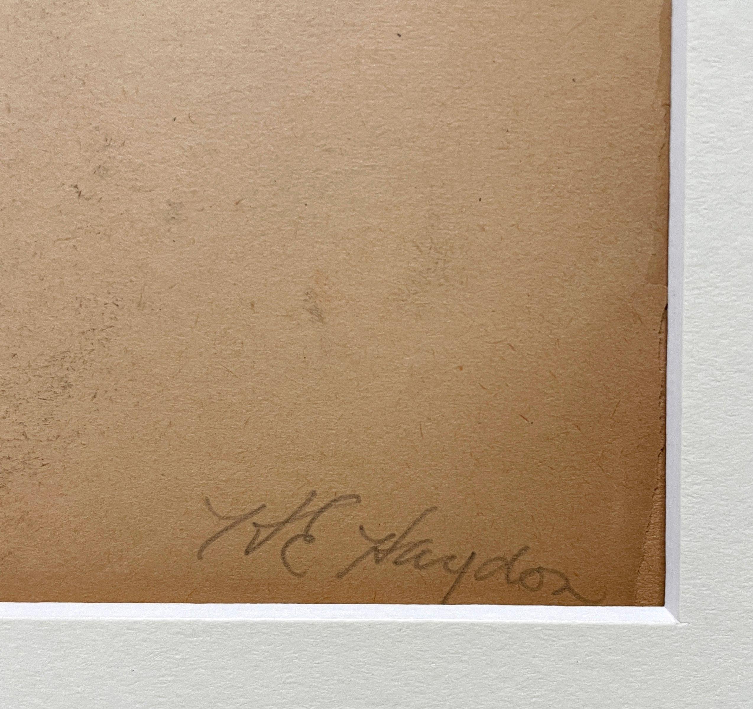 Fino estudio al pastel académico moderno de los años 30 de un modelo masculino desnudo sentado en venta 3