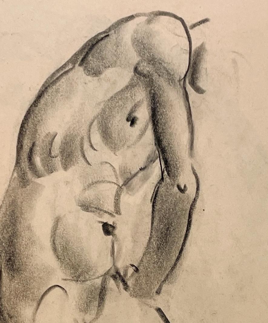 Fino estudio anatómico académico moderno de los años 30 (hombre sentado, torso) en venta 1