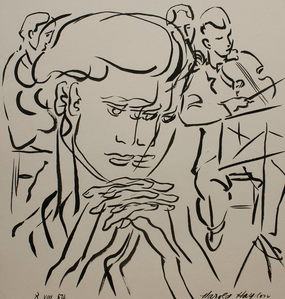 Eine surrealistische Darstellung einer Sommersymphonie des Künstlers Harold Haydon von 1954. 
Größe der Bilder:  16 1/2