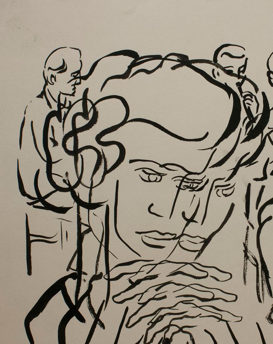 Eine schöne, surrealistische Darstellung einer Sommersymphonie aus den 1950er Jahren (Amerikanische Moderne), Art, von Harold Haydon