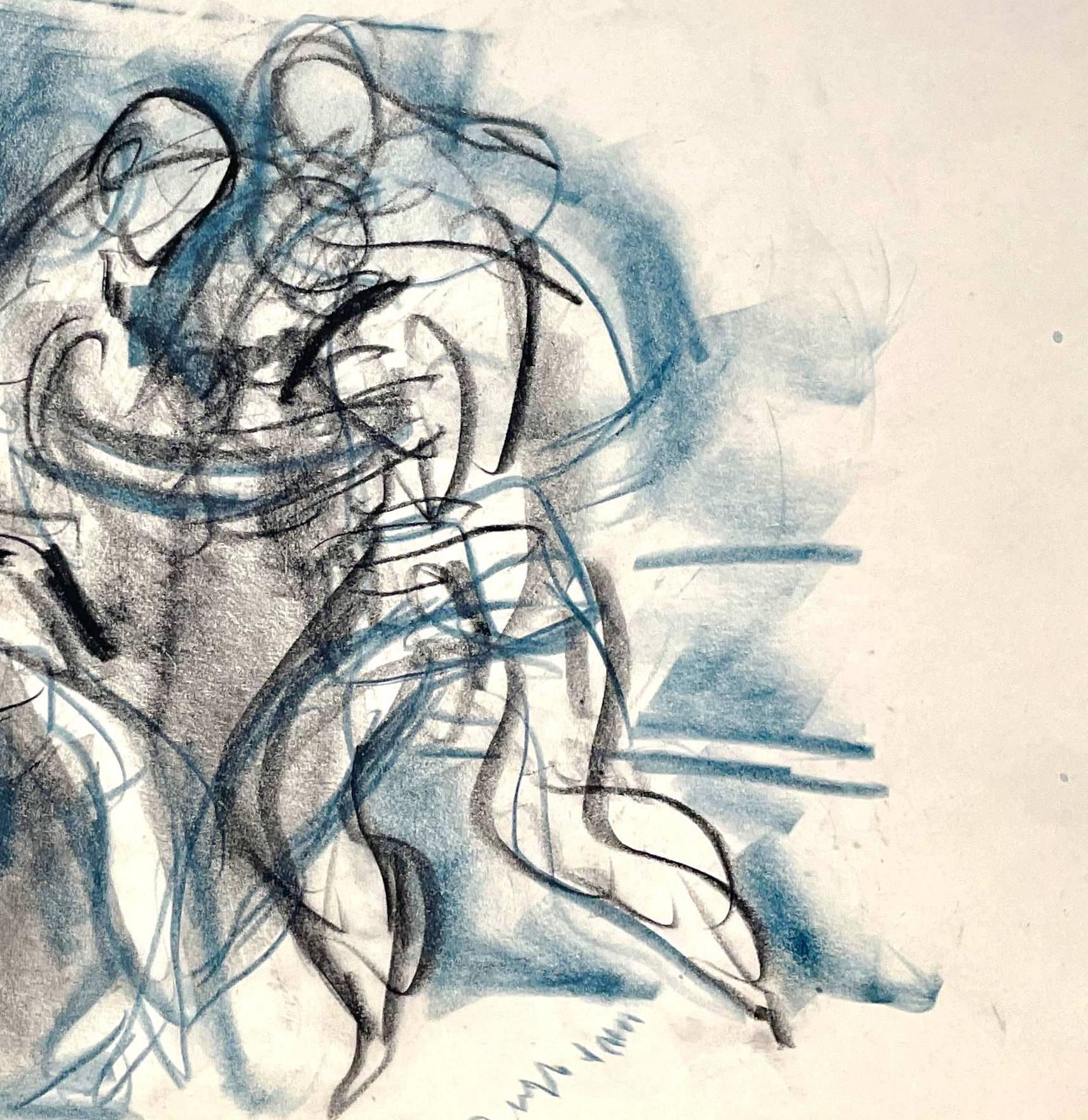 Eine schöne Darstellung eines Boxkampfes aus den 1930er Jahren (Beige), Figurative Art, von Francis Chapin