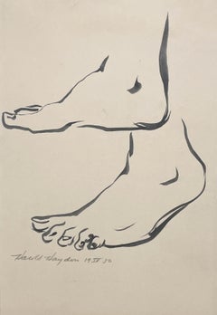 A Fine, Mid-Century Modern 1950s Academic Anatomical Figure Study (Female Feet)