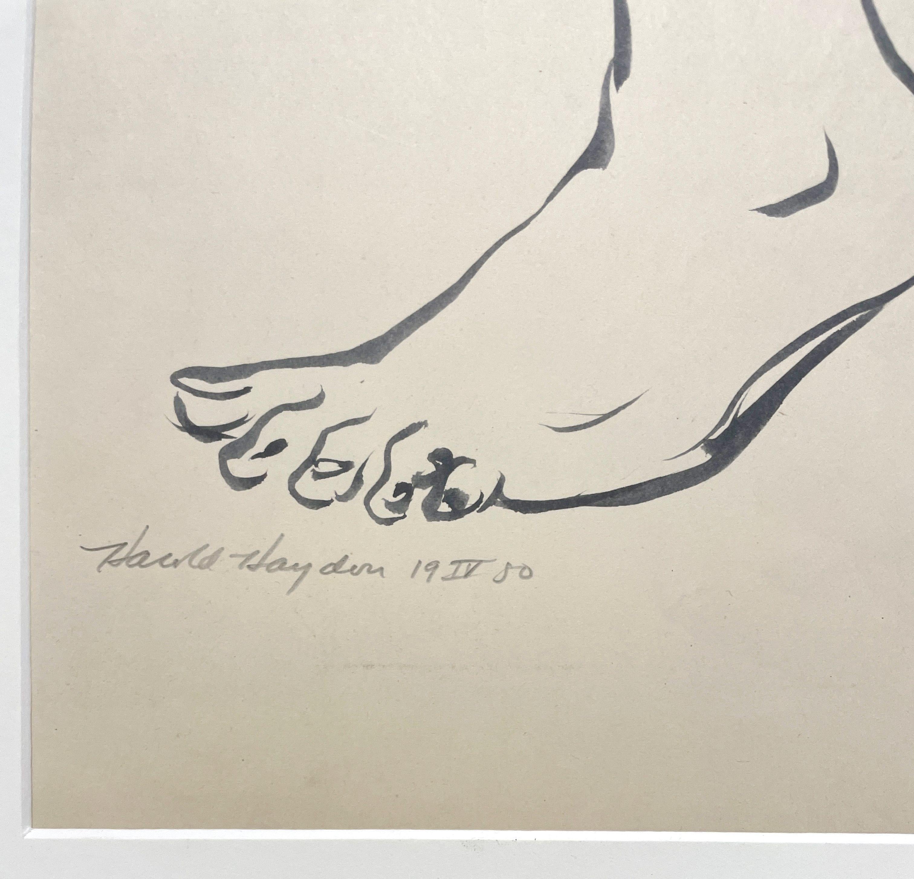 A Fine, Mid-Century Modern 1950s Academic Anatomical Figure Study (Female Feet) For Sale 2