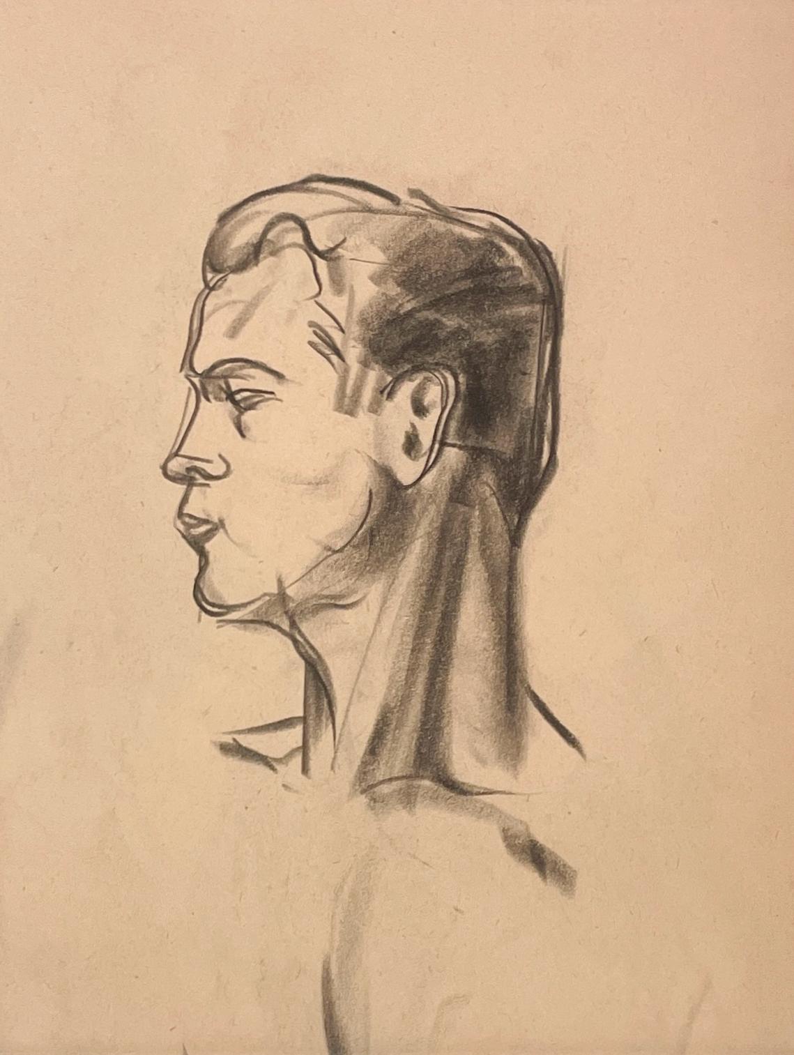 Nude Harold Haydon - Beau portrait moderne des années 1930 d'un jeune modèle masculin, étude de figure