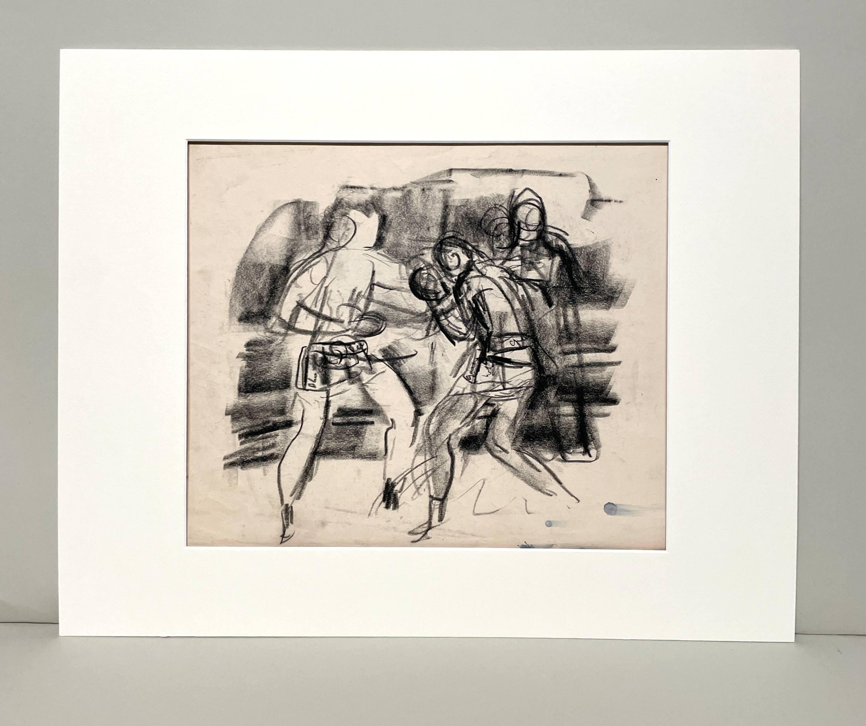 A Fine 1930's, Study of a Boxing Match - Art by Francis Chapin