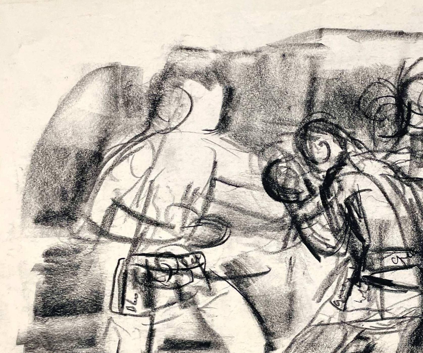 A Fine 1930's, Study of a Boxing Match - Beige Figurative Art by Francis Chapin