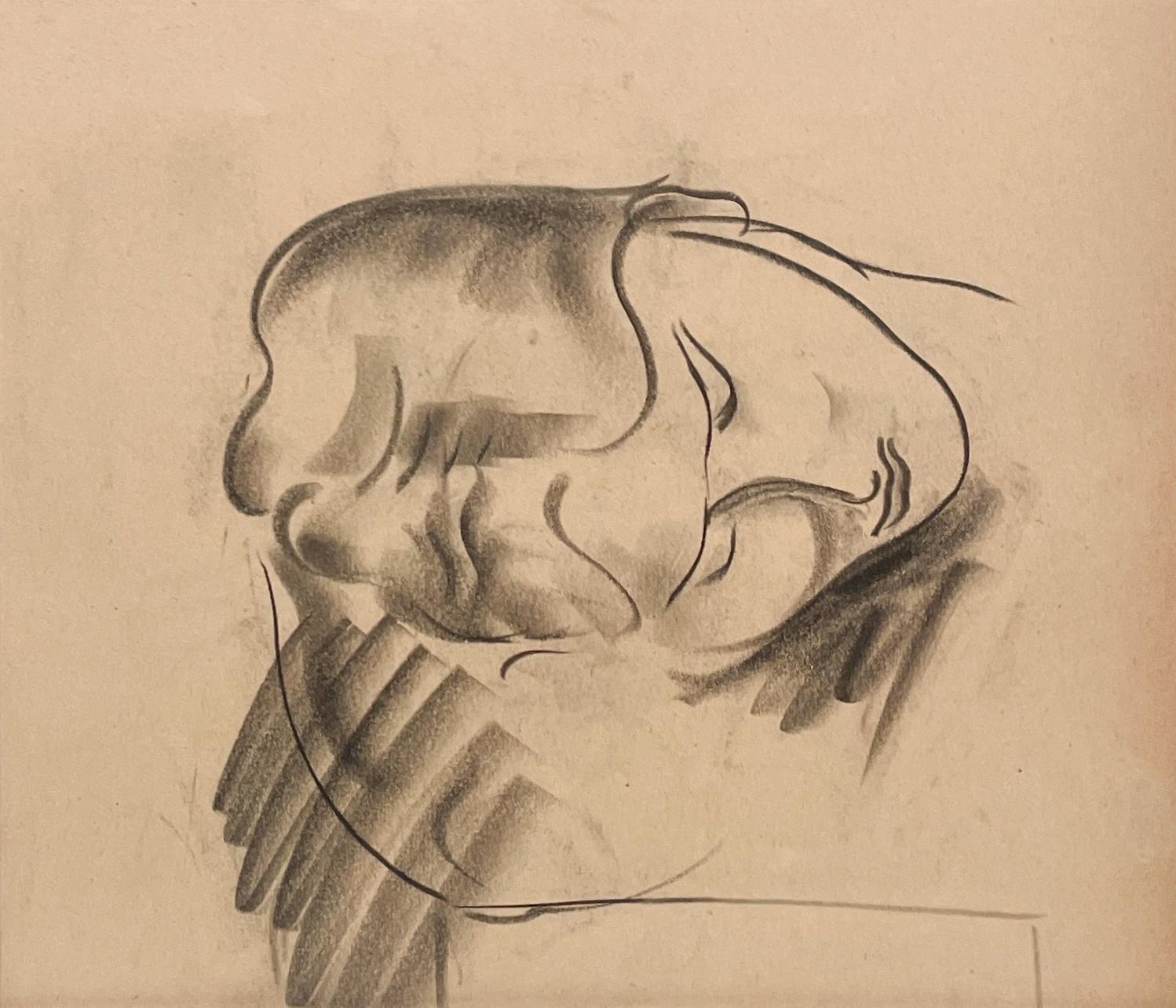 A Fine 1930s Modern, Art Deco Female Drawing, Portrait of a Sleeping Young Woman