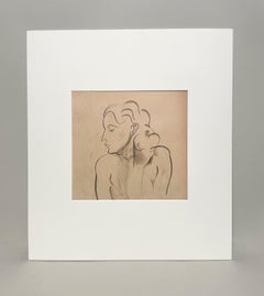 A Fine 1930s Modern, Art Deco Female Drawing, Portrait of a Young Woman