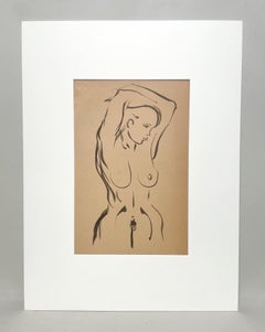A Stunning, Finely Drawn 1930s Modern Female Figure Study, Standing Nude