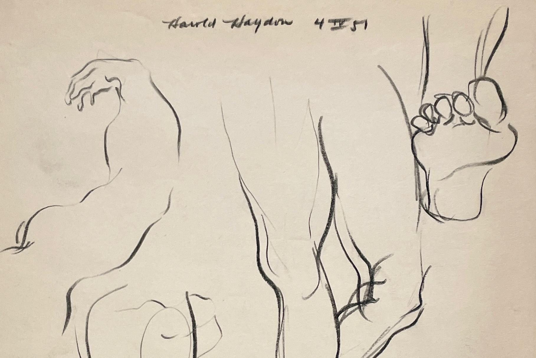 Un raffinato studio di figura anatomica accademica della metà degli anni '50 (gambe e piedi) in vendita 1