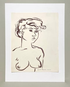 An Alluring 1950s, Mid-Century Modern Figure Study of a Young Female Nude Model