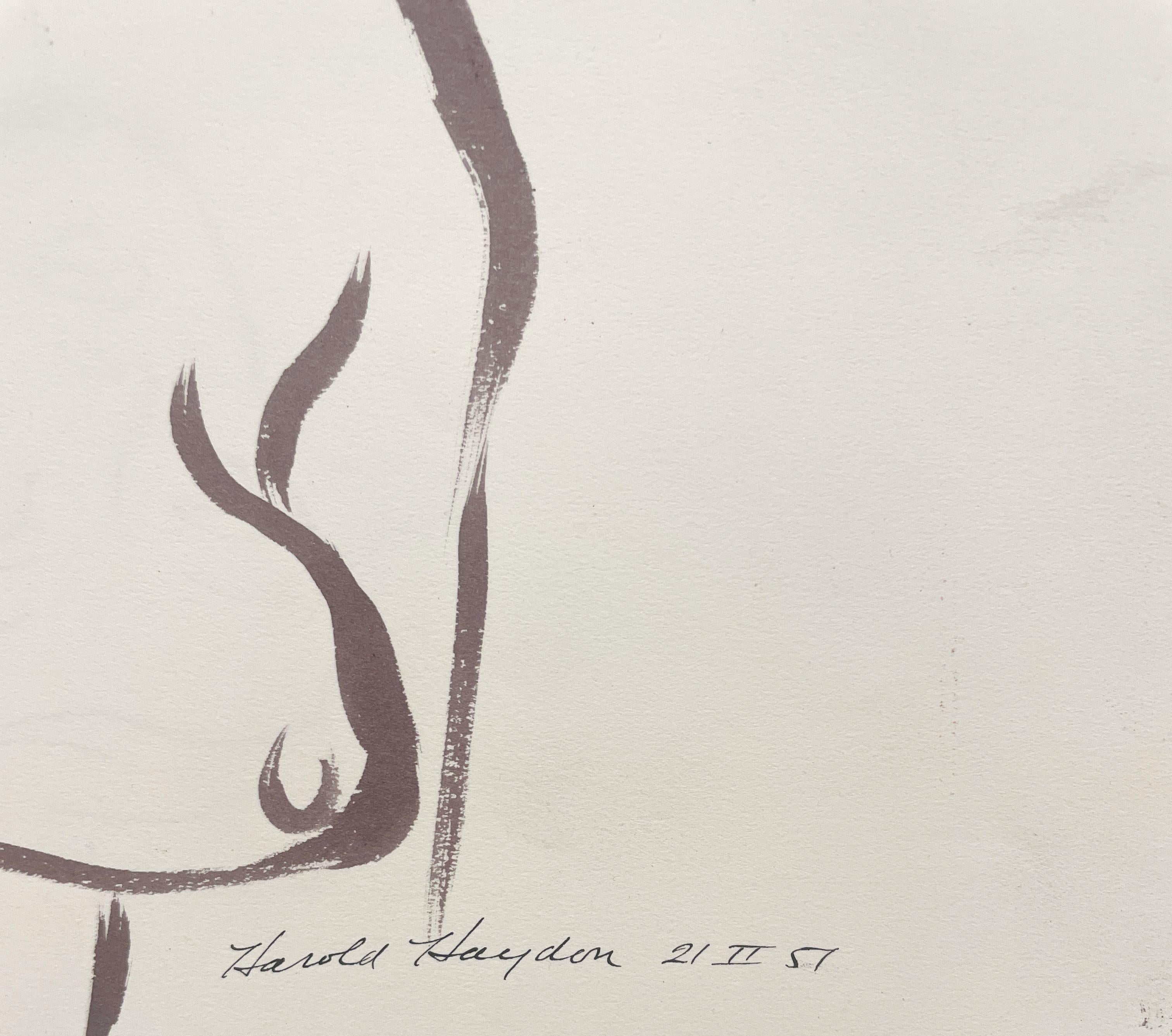 An Alluring 1950s, Mid-Century Modern Figure Study of a Young Female Nude Model For Sale 2