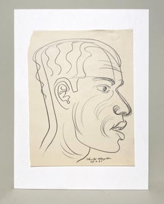 A Fine, Mid-Century Modern 1950s Figure Study, Portrait of a Black Male Model