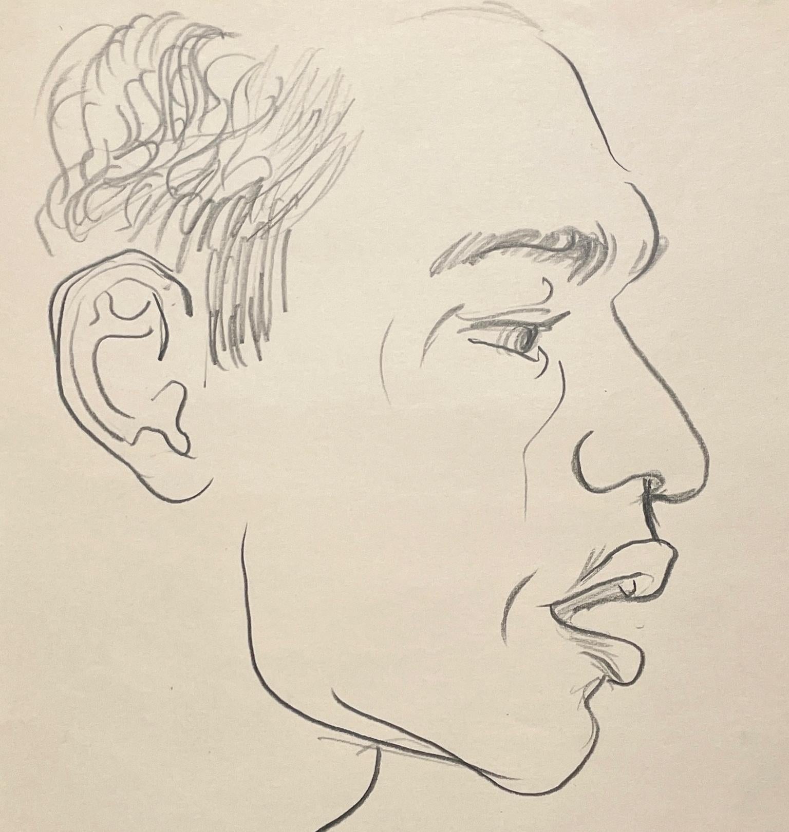 Belle étude de figure des années 1950, moderne du milieu du siècle, portrait d'un modèle masculin noir - Beige Nude par Harold Haydon