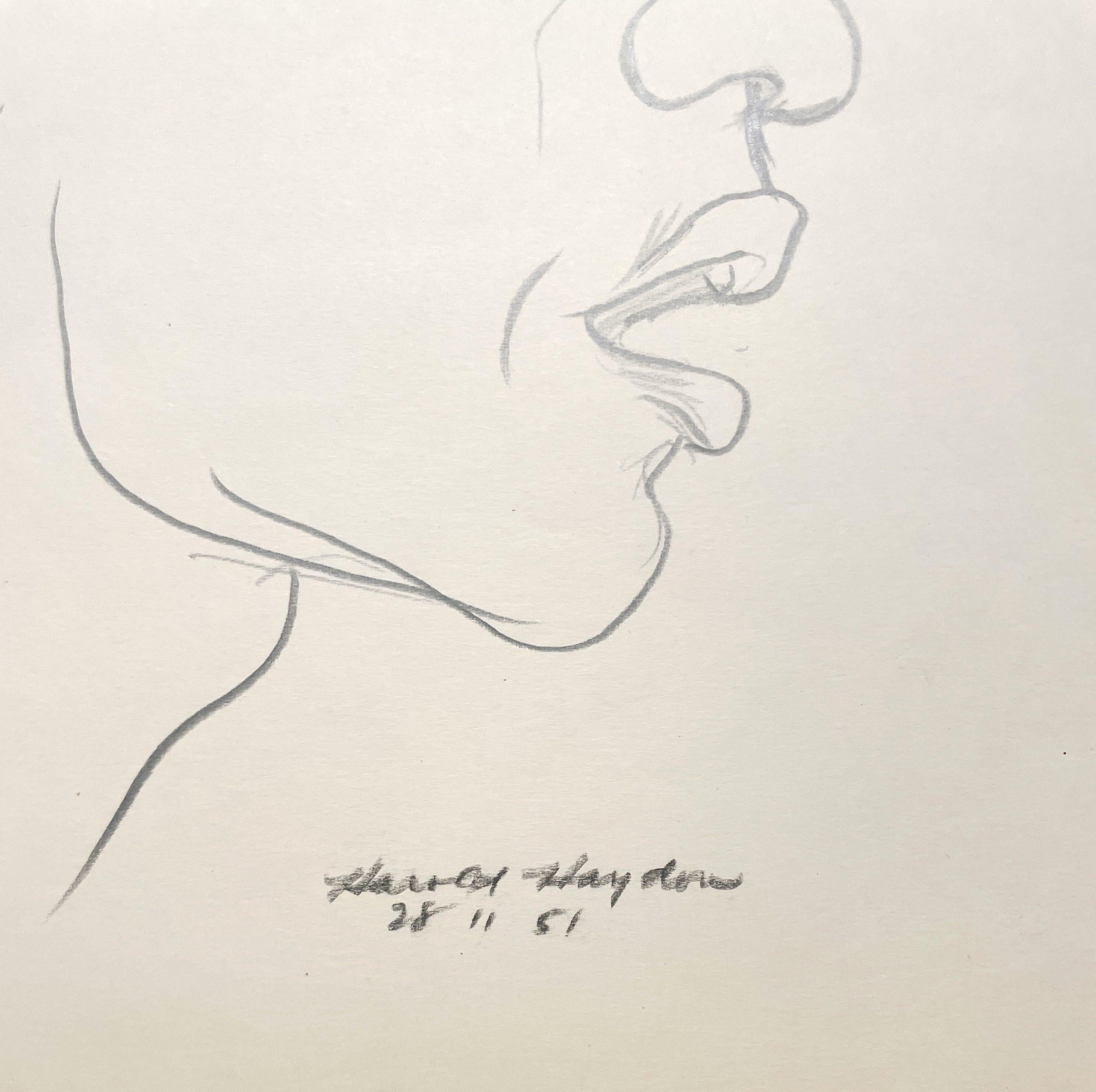 Belle étude de figure des années 1950, moderne du milieu du siècle, portrait d'un modèle masculin noir en vente 1