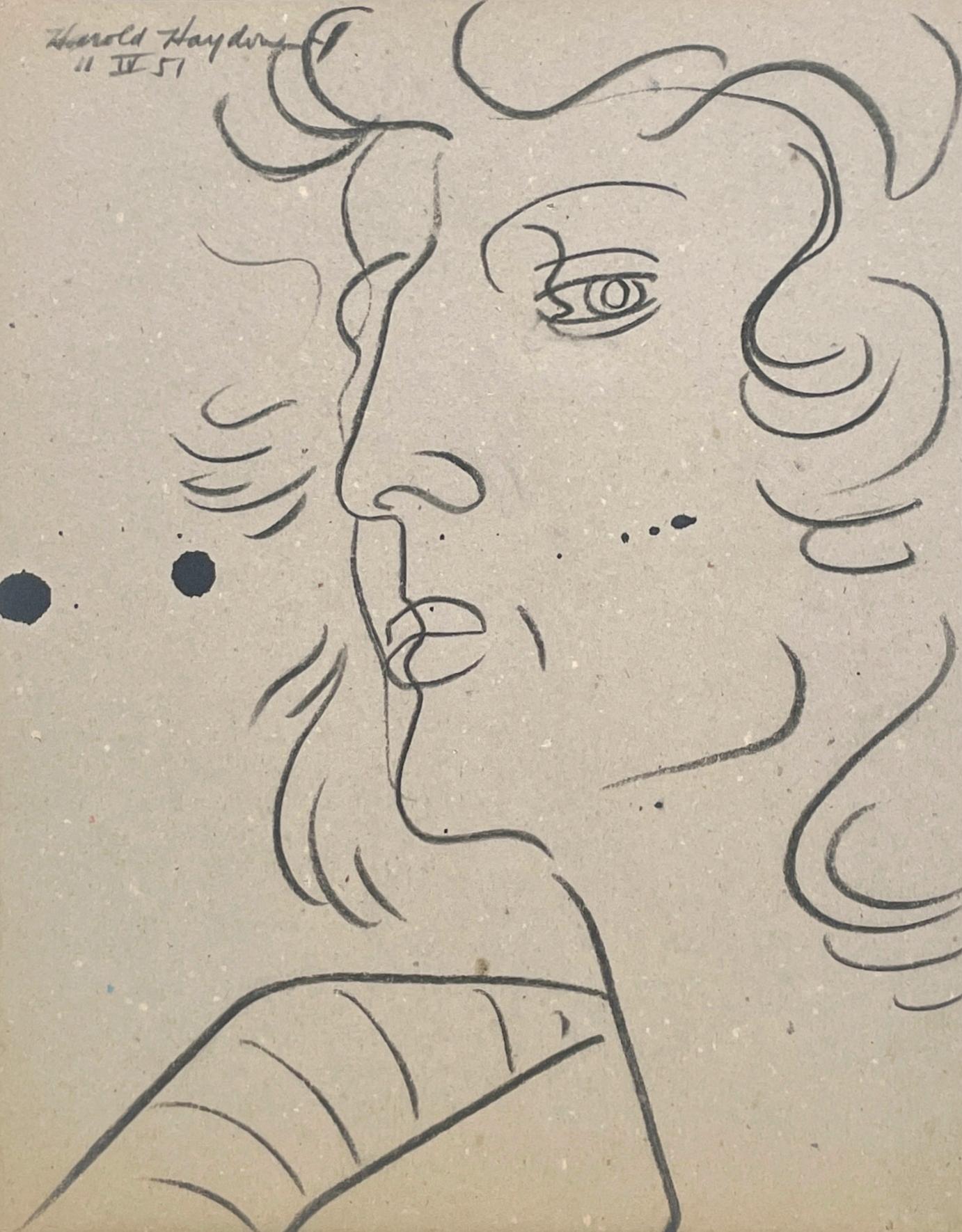 Un sorprendente e drammatico studio di figura della metà del secolo moderno degli anni '50, ritratto di donna
