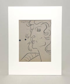 Auffällige, dramatische Figurenstudie aus der Jahrhundertmitte der 1950er Jahre, Porträt einer Frau