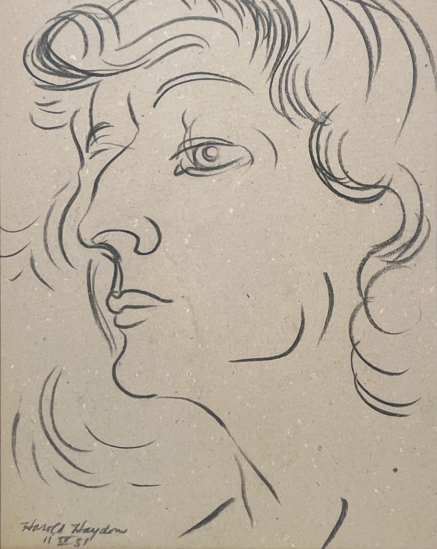 Un sorprendente e drammatico studio di figura della metà del secolo moderno degli anni '50, ritratto di donna