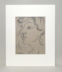 A Striking, Dramatic Mid-Century Modern 1950s Figure Study, Portrait of a Woman