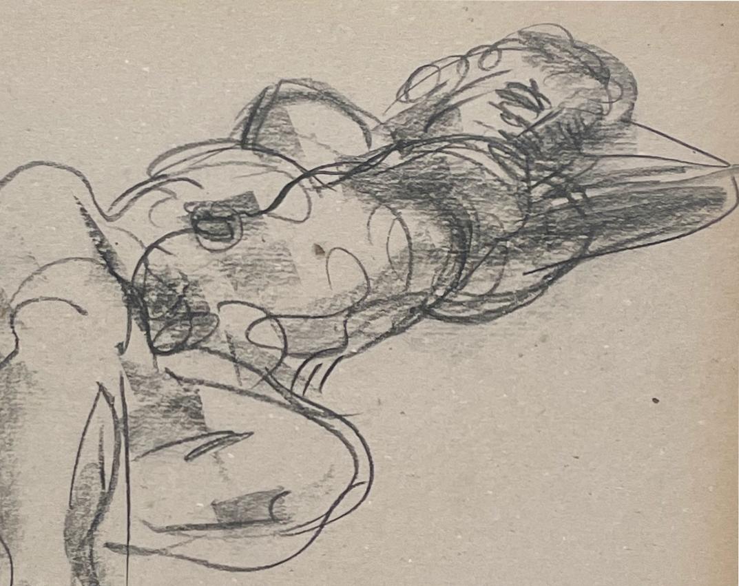 Un raffinato Studio A di nudo femminile reclinato, degli anni '50, della metà del secolo scorso. - Nude Marrone di Harold Haydon