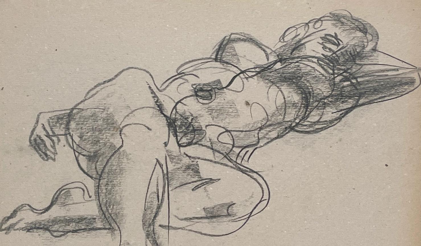 Un raffinato studio di figura di nudo femminile reclinato di Harold Haydon (Am. 1909-1994), un noto artista di Chicago.  Uno studio di figura modernista ben eseguito che mette in evidenza la raffinata abilità e la sicura abilità di Haydon come