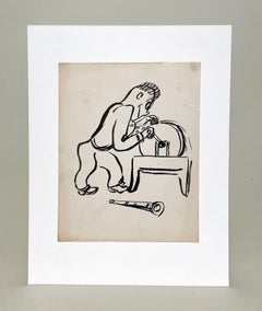 A Humorous, Mid-Century Modern Cartoon Drawing, “Use Your Energy Constructively"